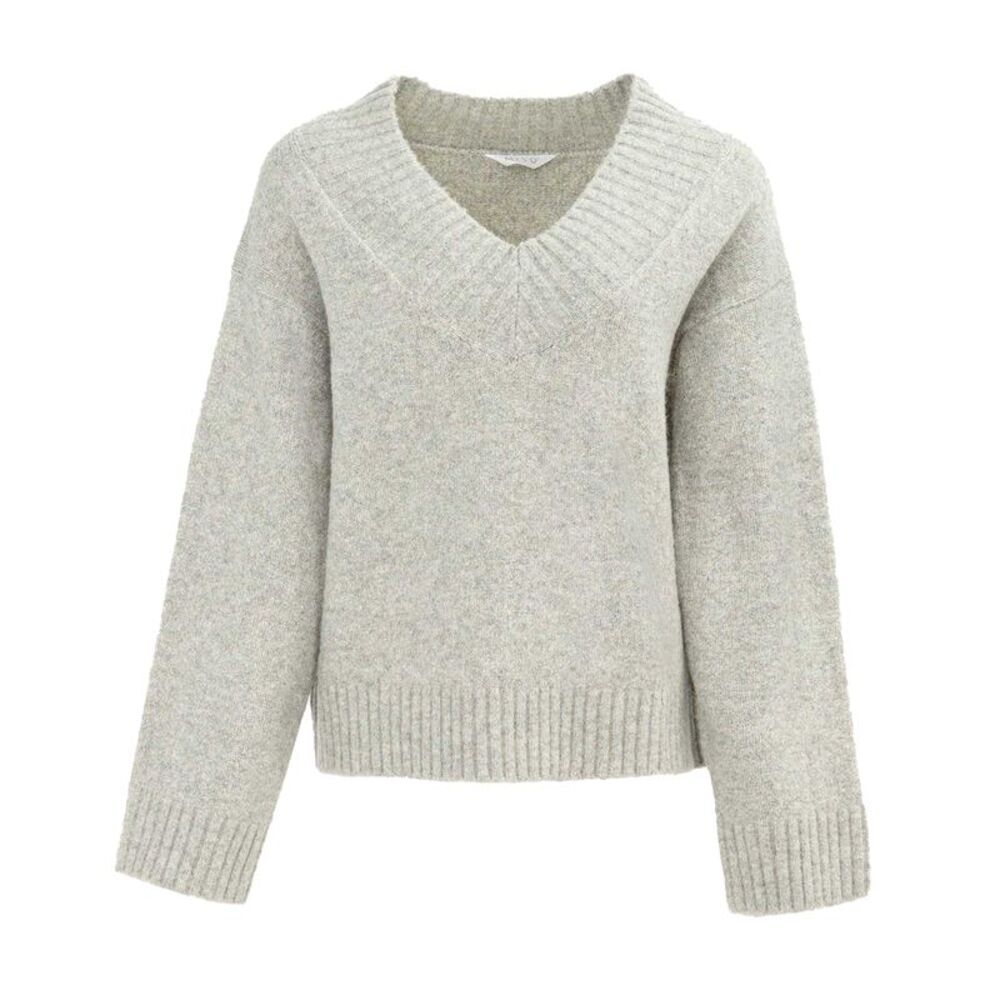 Miso Womens/Ladies Knitted V Neck Sweater / Gray